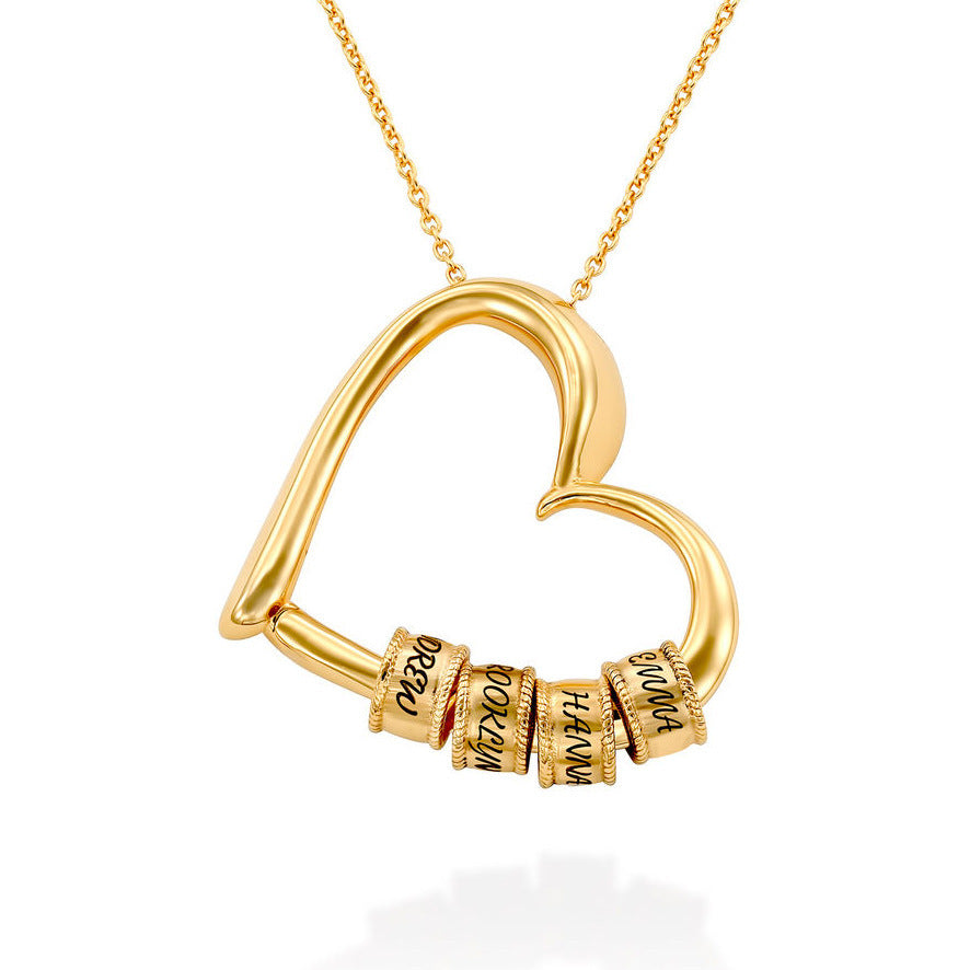 Personalized Family Name Beads Pendant Necklace