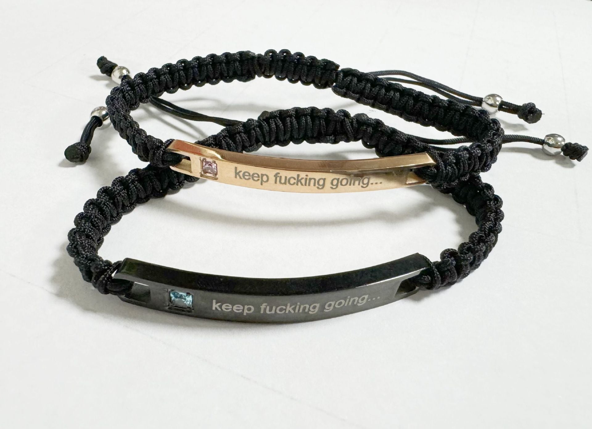 Custom Message Woven Bracelet for Couples