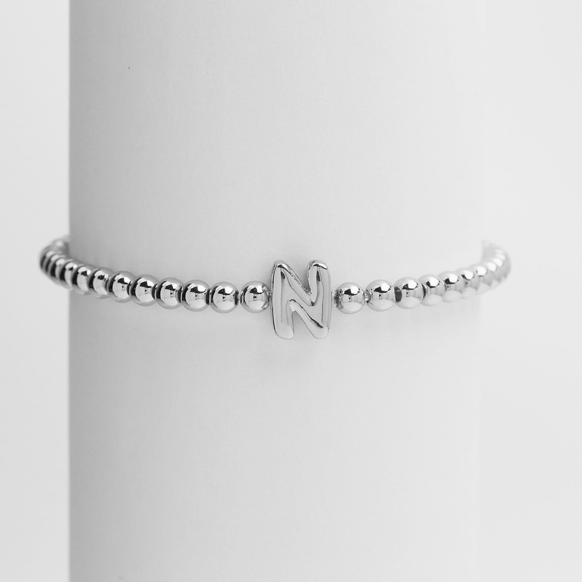 Custom 18K Plated Beads Letter Bracelet
