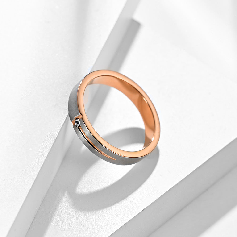 Simple Titanium Steel Couples Rings