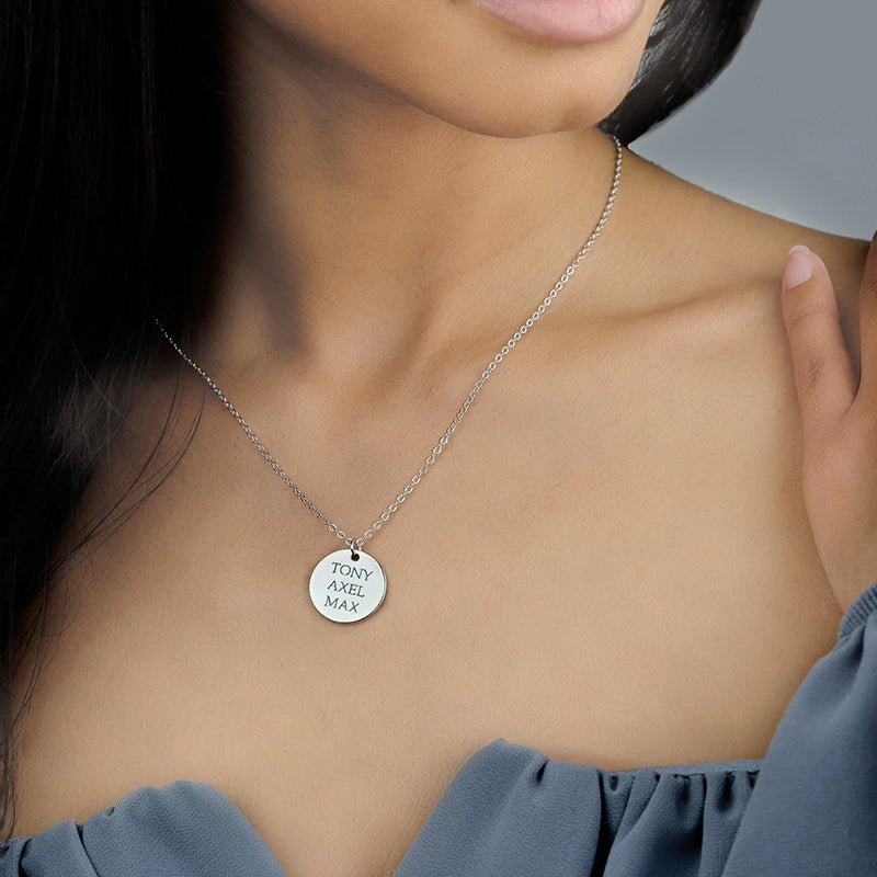 Personalized Disc Necklace Custom Gift for Women