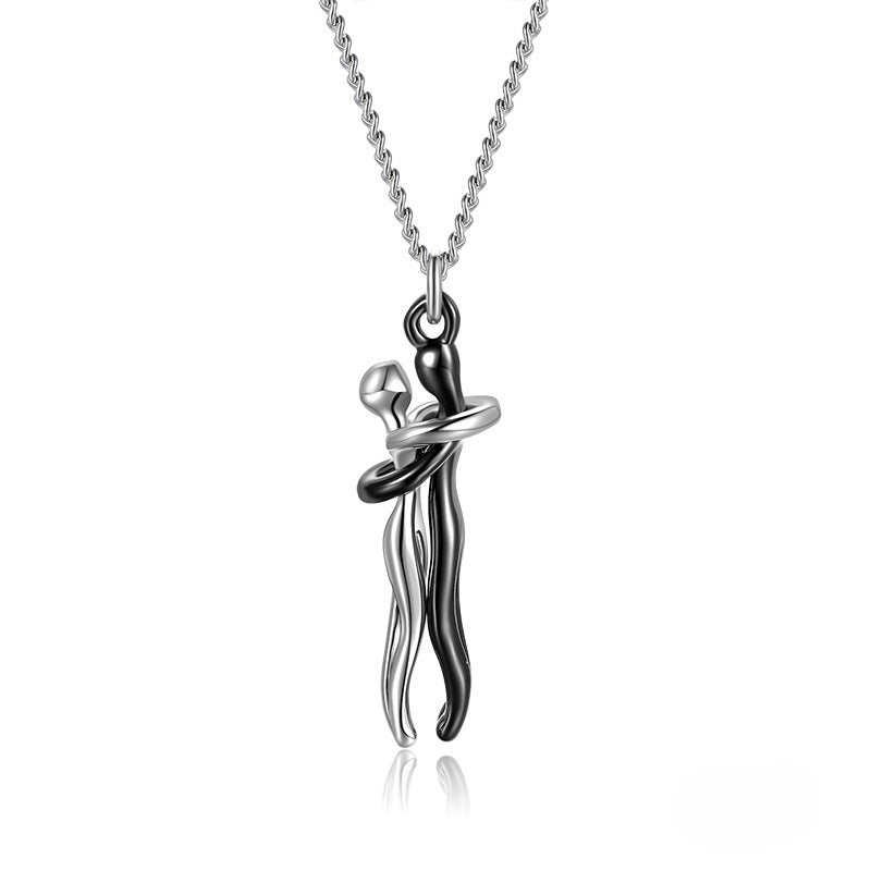 18K Plated Couples Lovers Hug Necklace