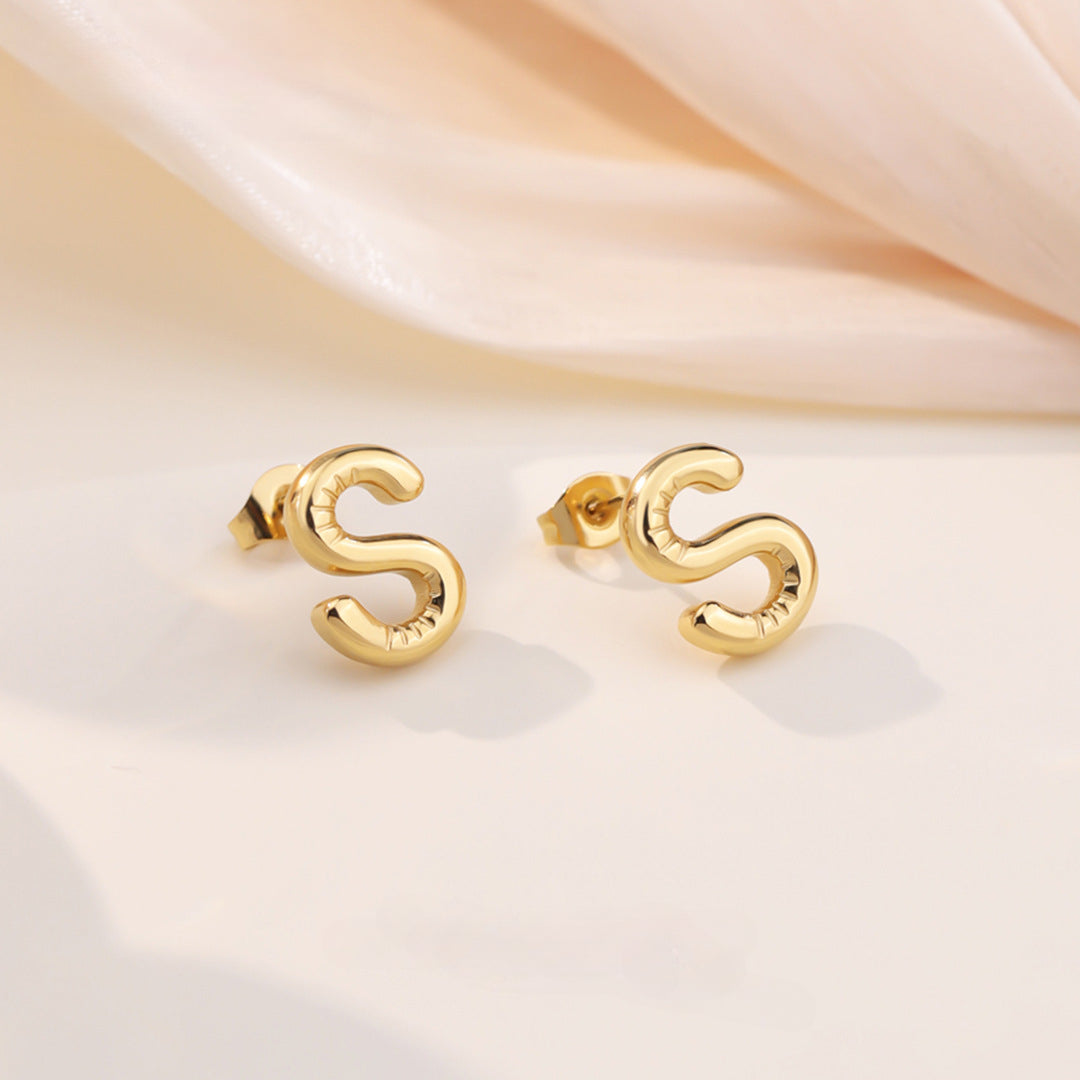 18K Plated Custom Earrings Personalized Letter Earring