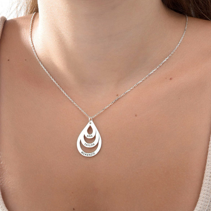 Personalized Engraved Family Name Necklaces Gifts For Mother's Day