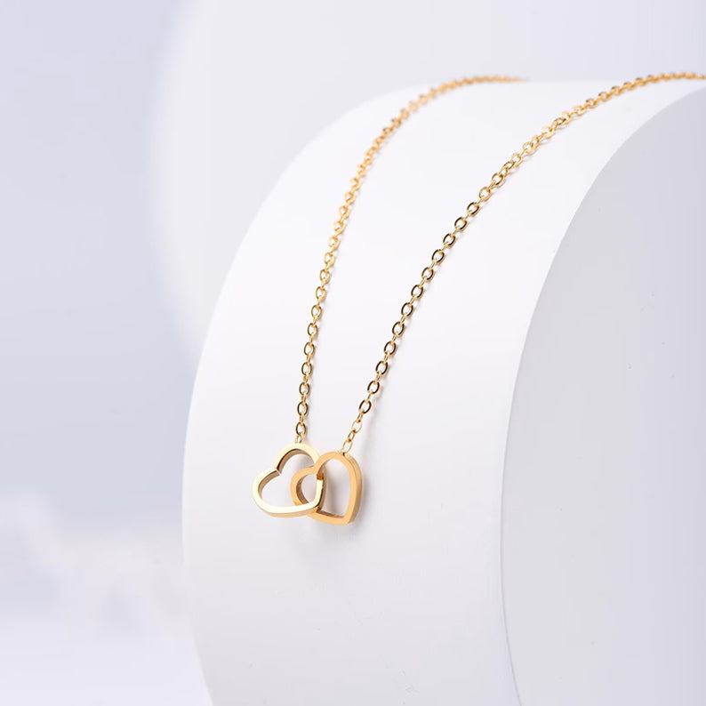 Engraved Name Heart Necklace Lover Necklace for Wife, Mothers, Girlfriend - Wedding Gift