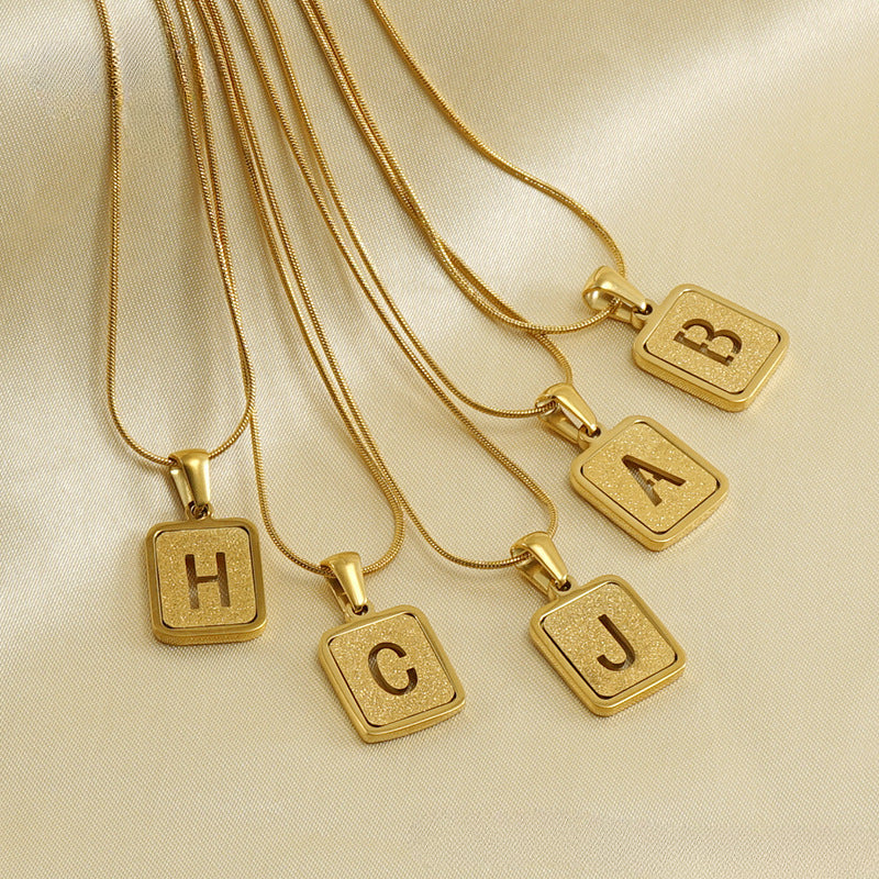 18K Plated Initial Letter Necklace