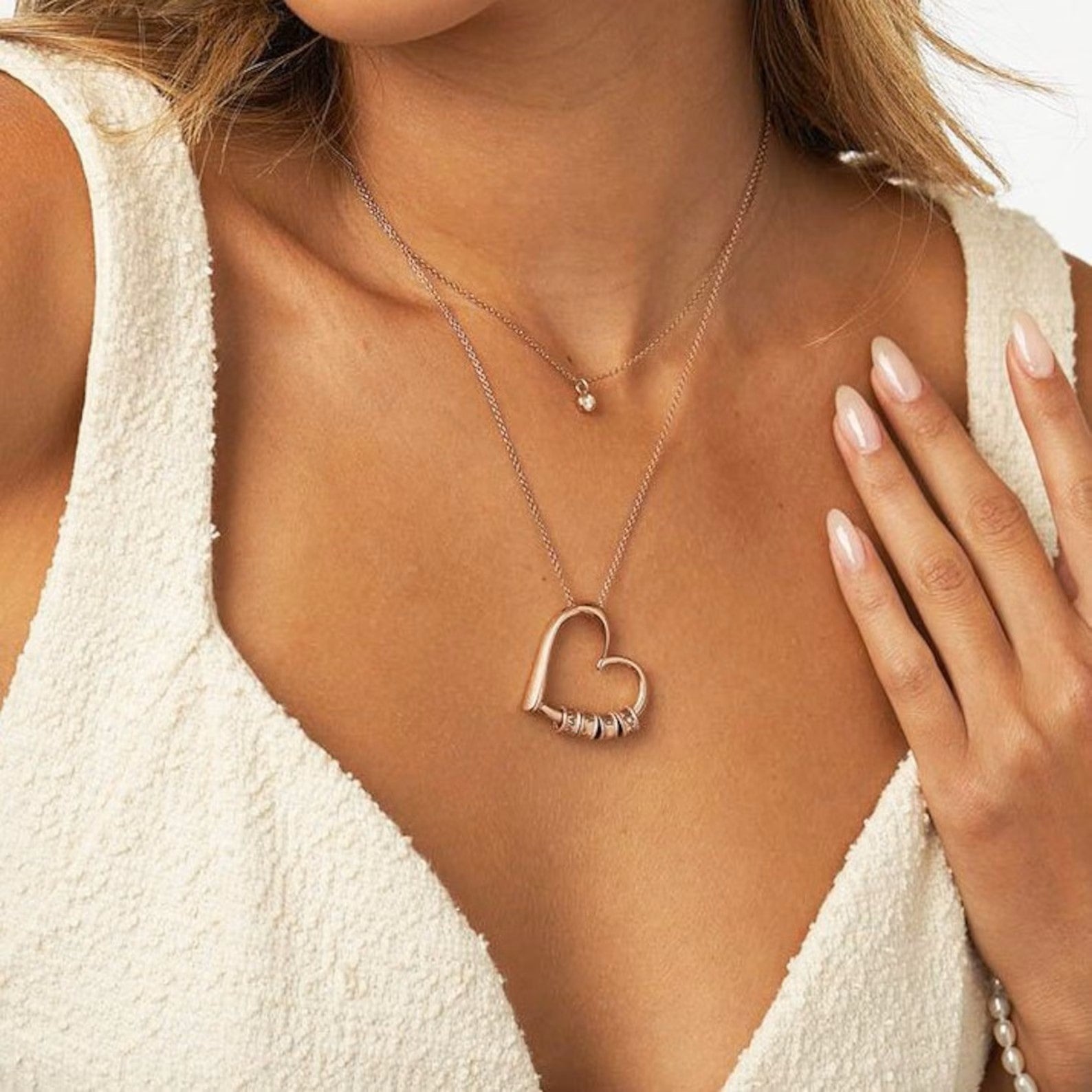 Personalized Family Name Beads Pendant Necklace