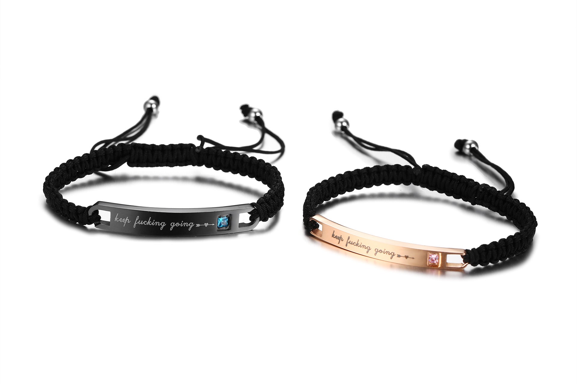 Custom Message Woven Bracelet for Couples