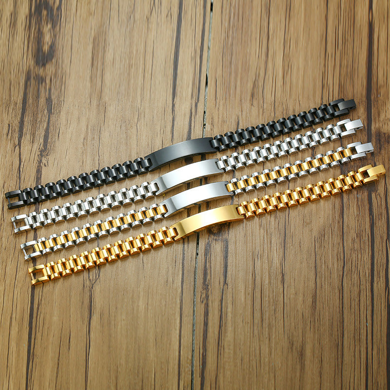 Custom Name Engraved Name Titanium Steel Bracelet for Men