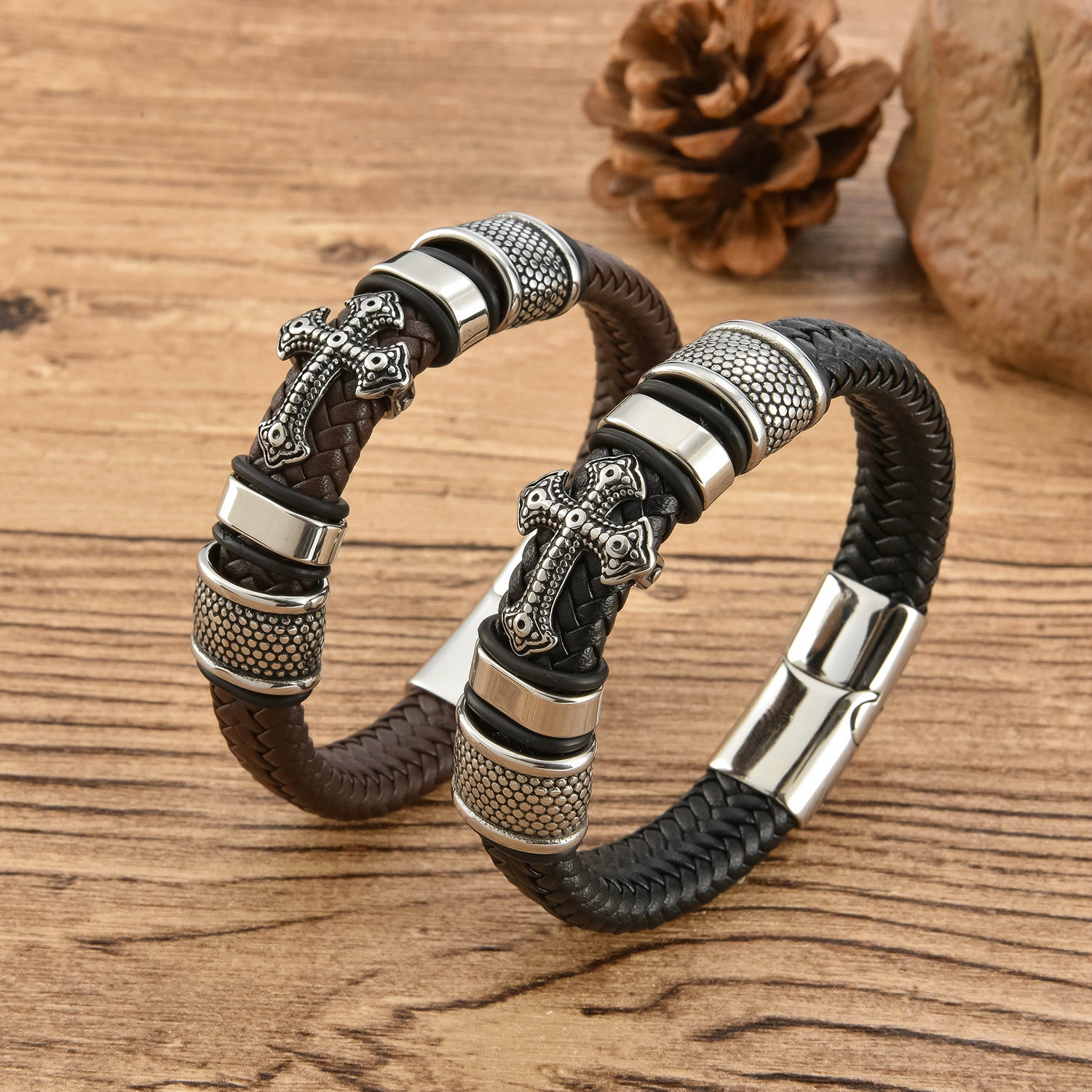 Custom Message Waven Bracelet for Men