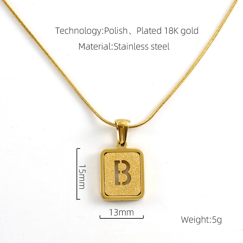18K Plated Initial Letter Necklace