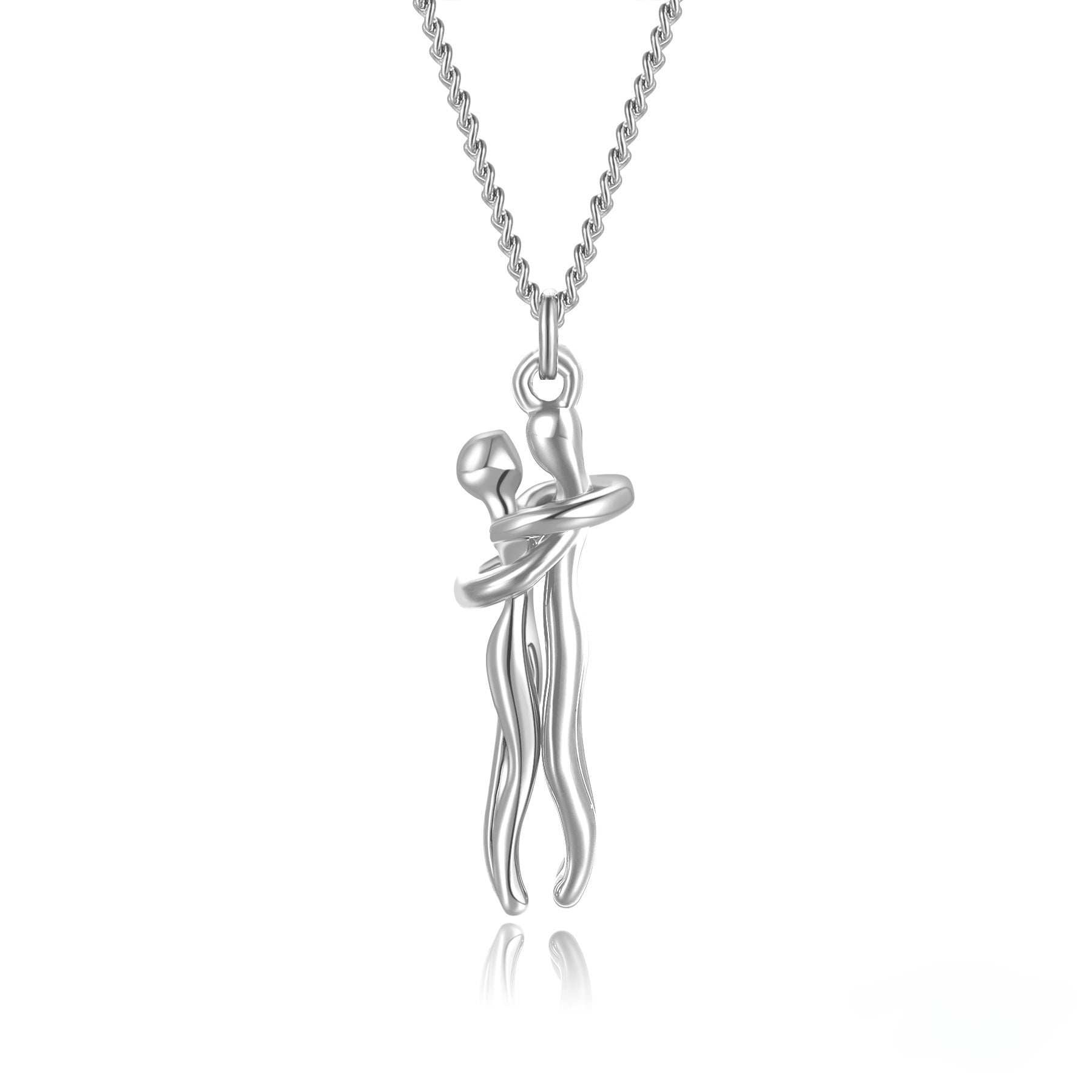 18K Plated Couples Lovers Hug Necklace