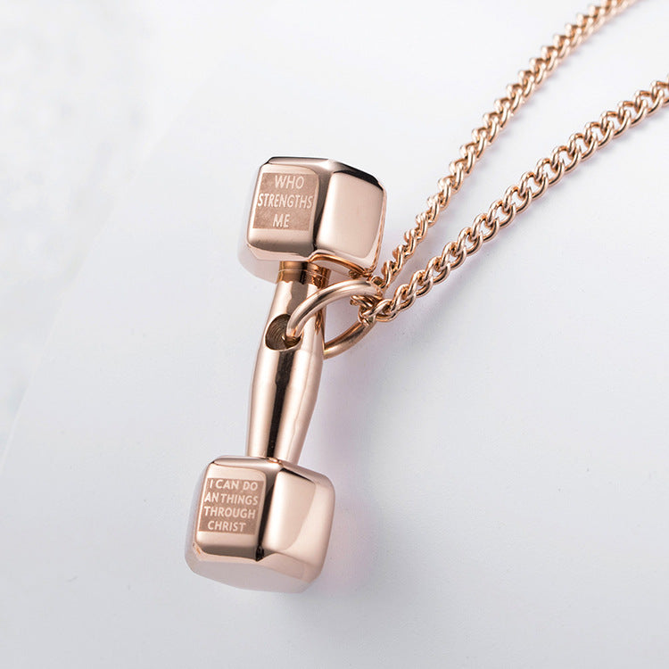 Dumbbell Pendant Couples Necklace