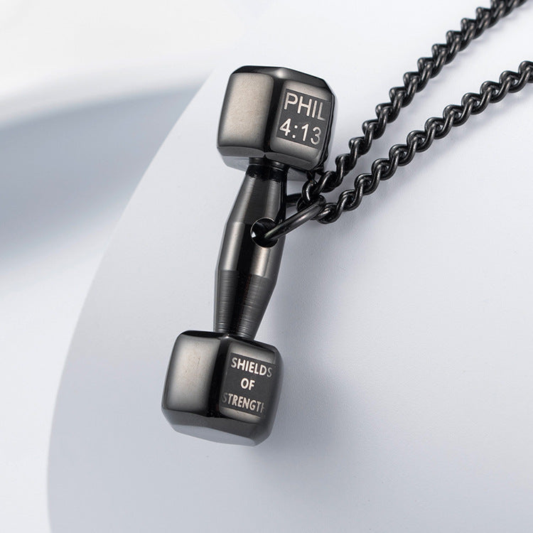 Dumbbell Pendant Couples Necklace