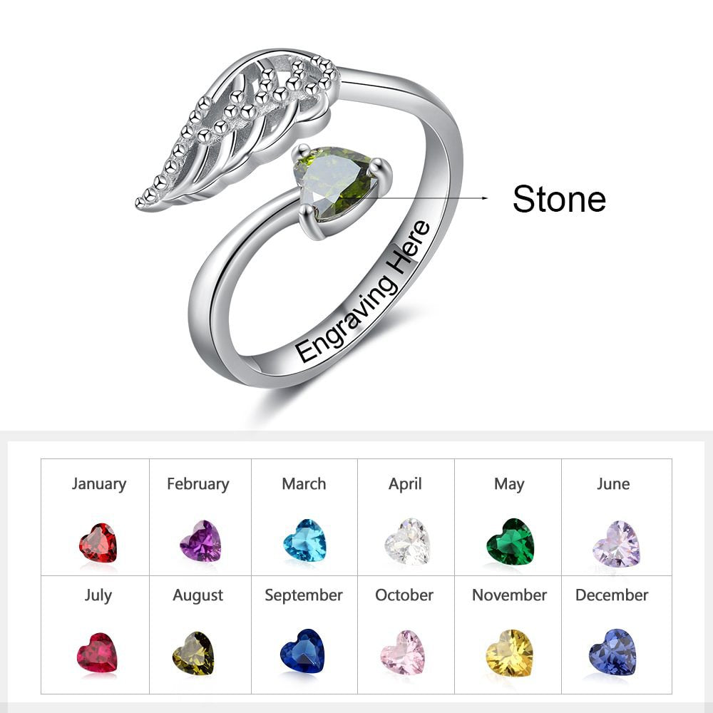 Custom Name / Message Birthstone Ring