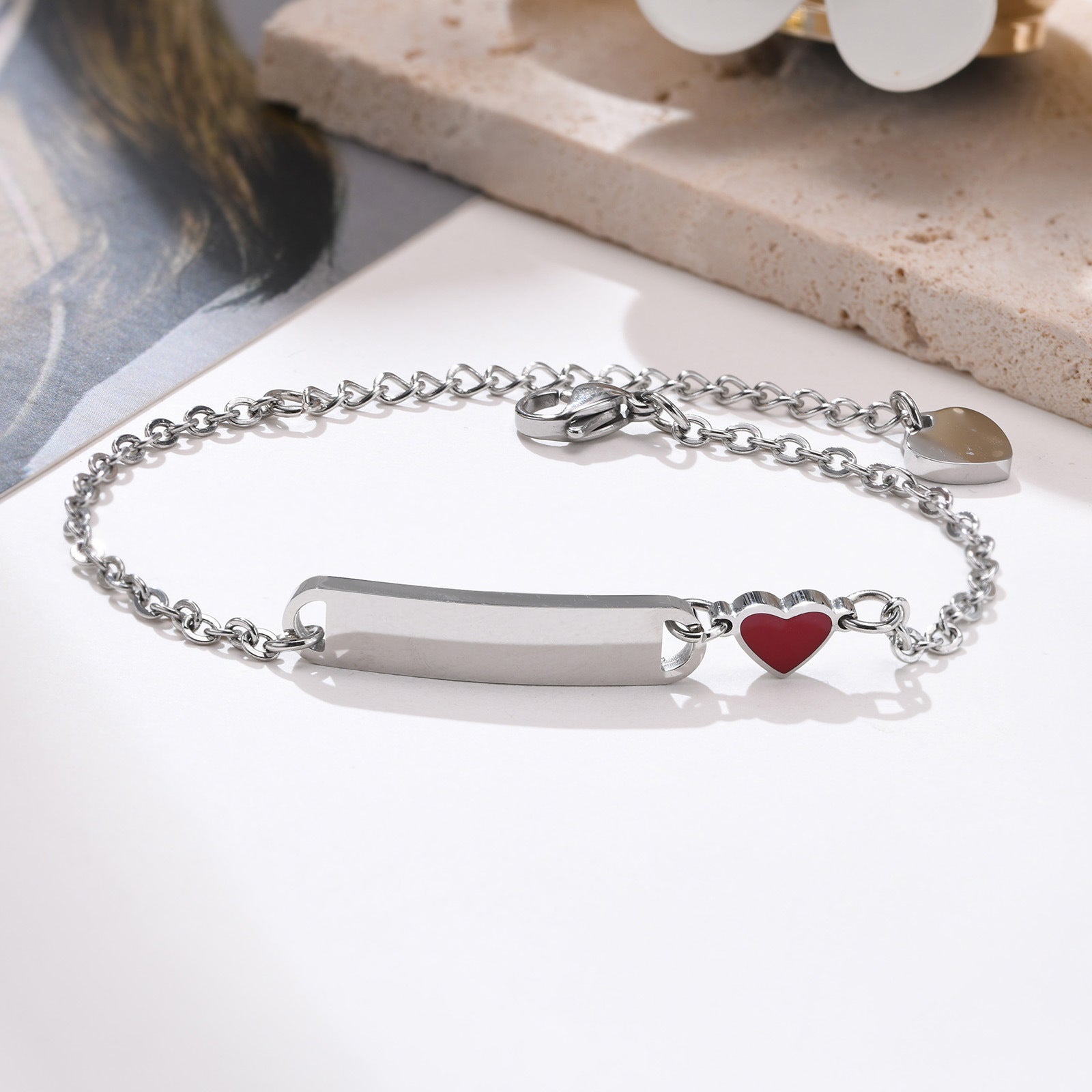 Custom Girls Kids Heart Bracelet