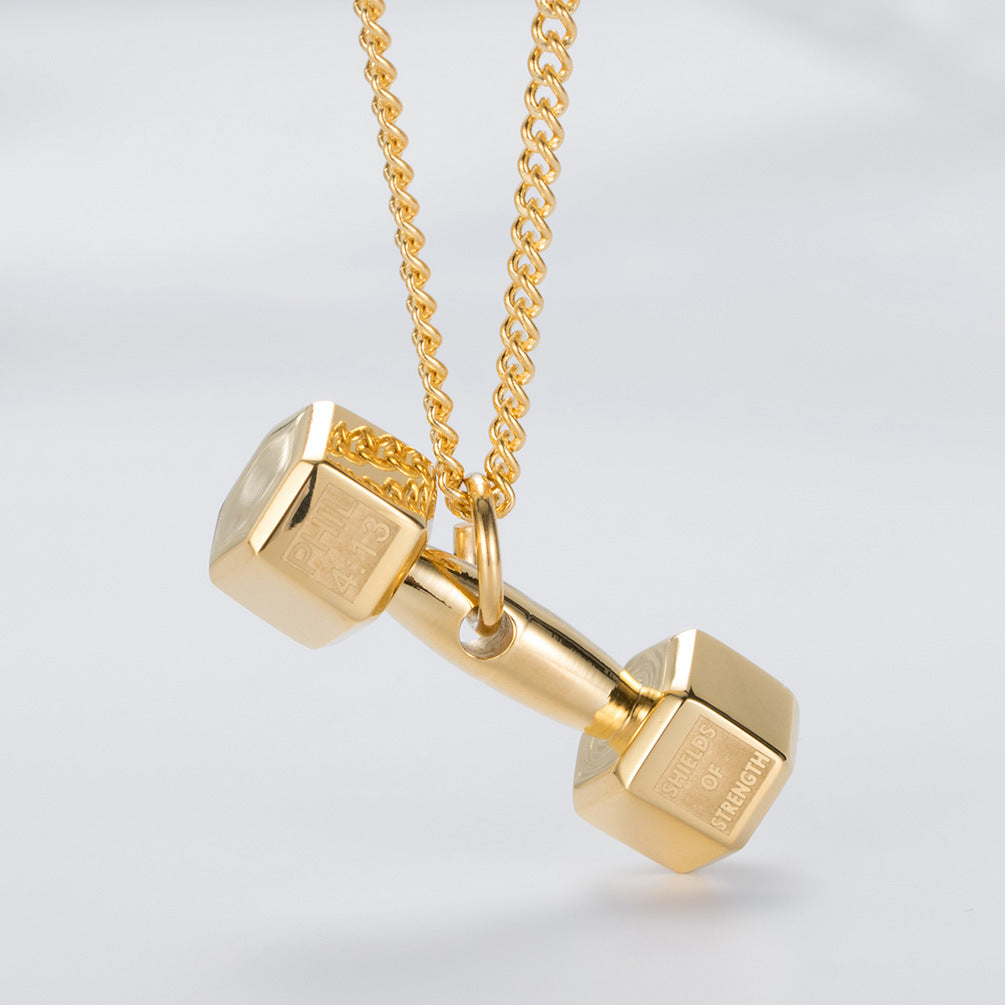 Dumbbell Pendant Couples Necklace