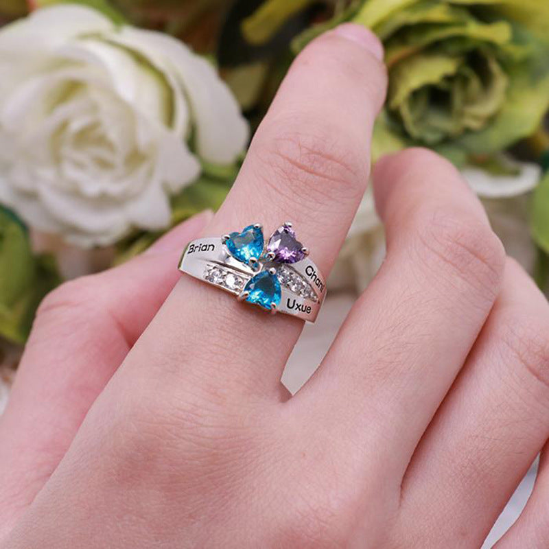 Personalized Name Crystal Rings