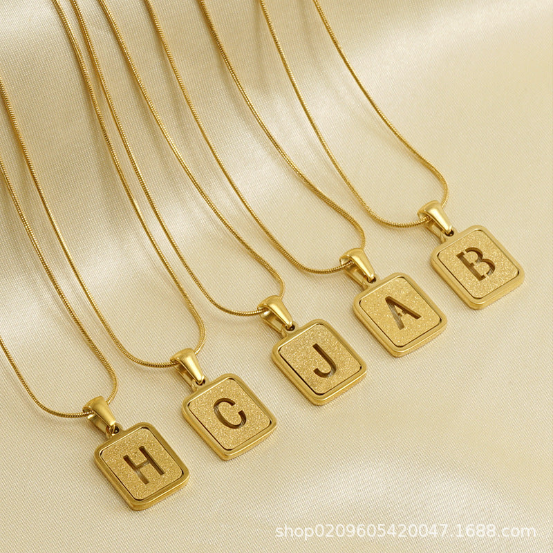 18K Plated Initial Letter Necklace