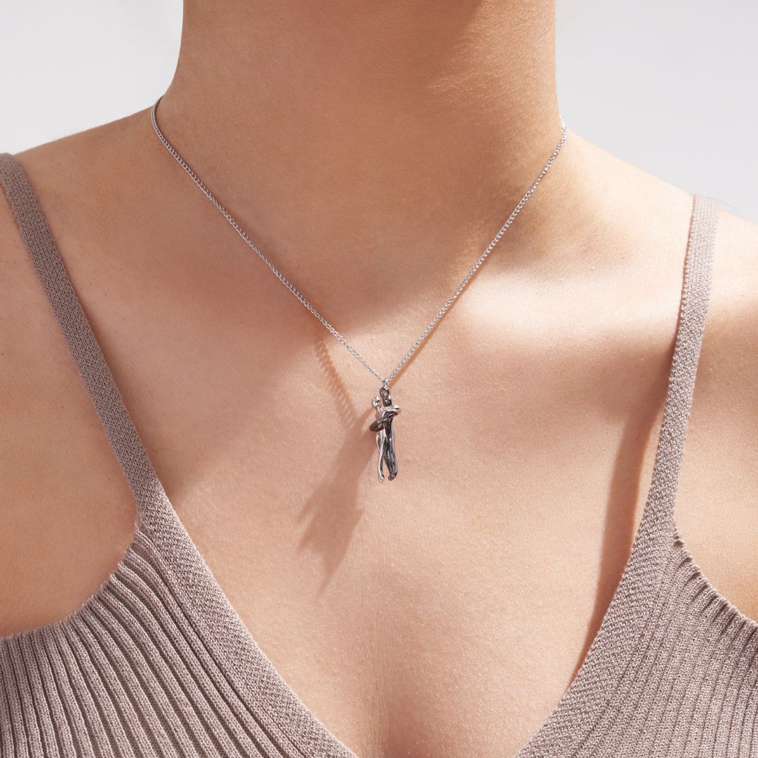 18K Plated Couples Lovers Hug Necklace