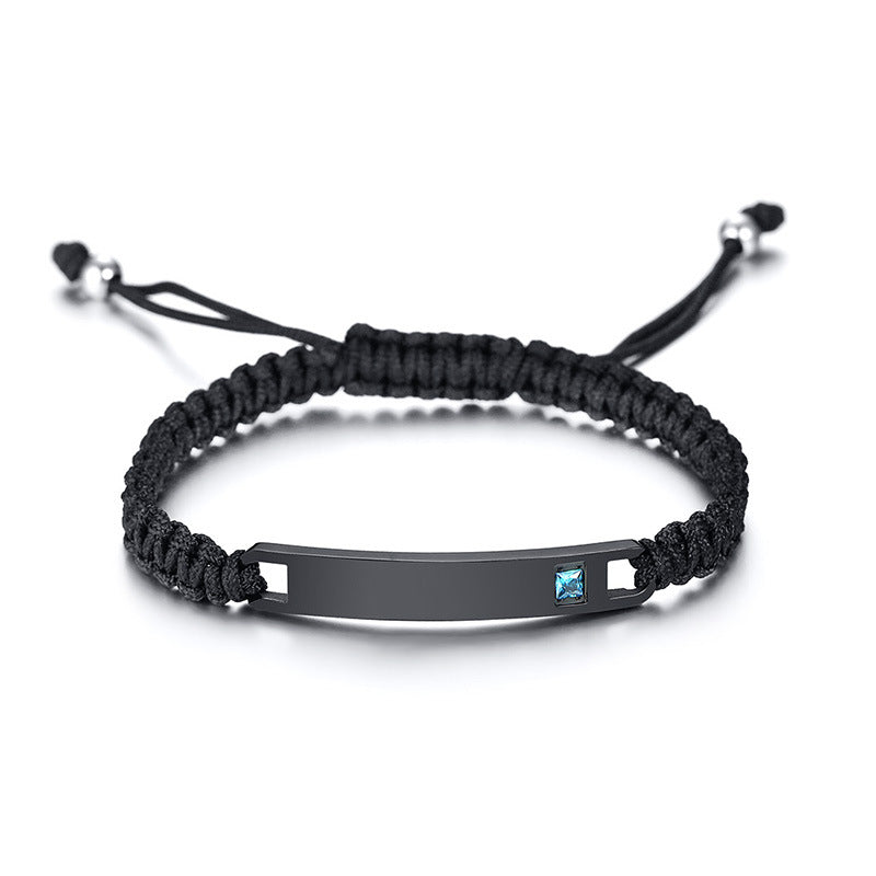 Custom Message Woven Bracelet for Couples