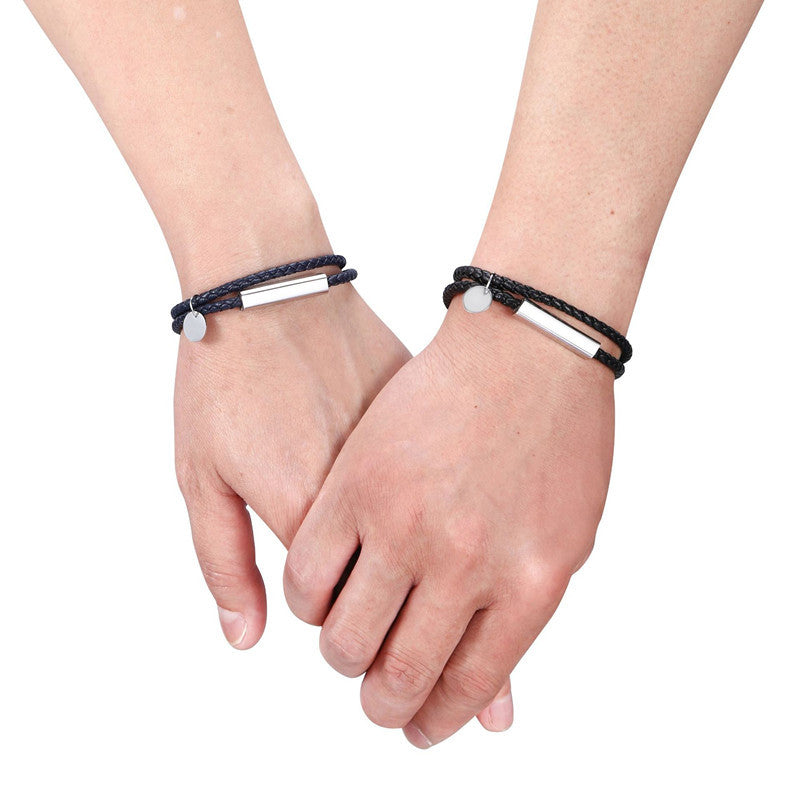 Custom Message Woven Couples Bracelet