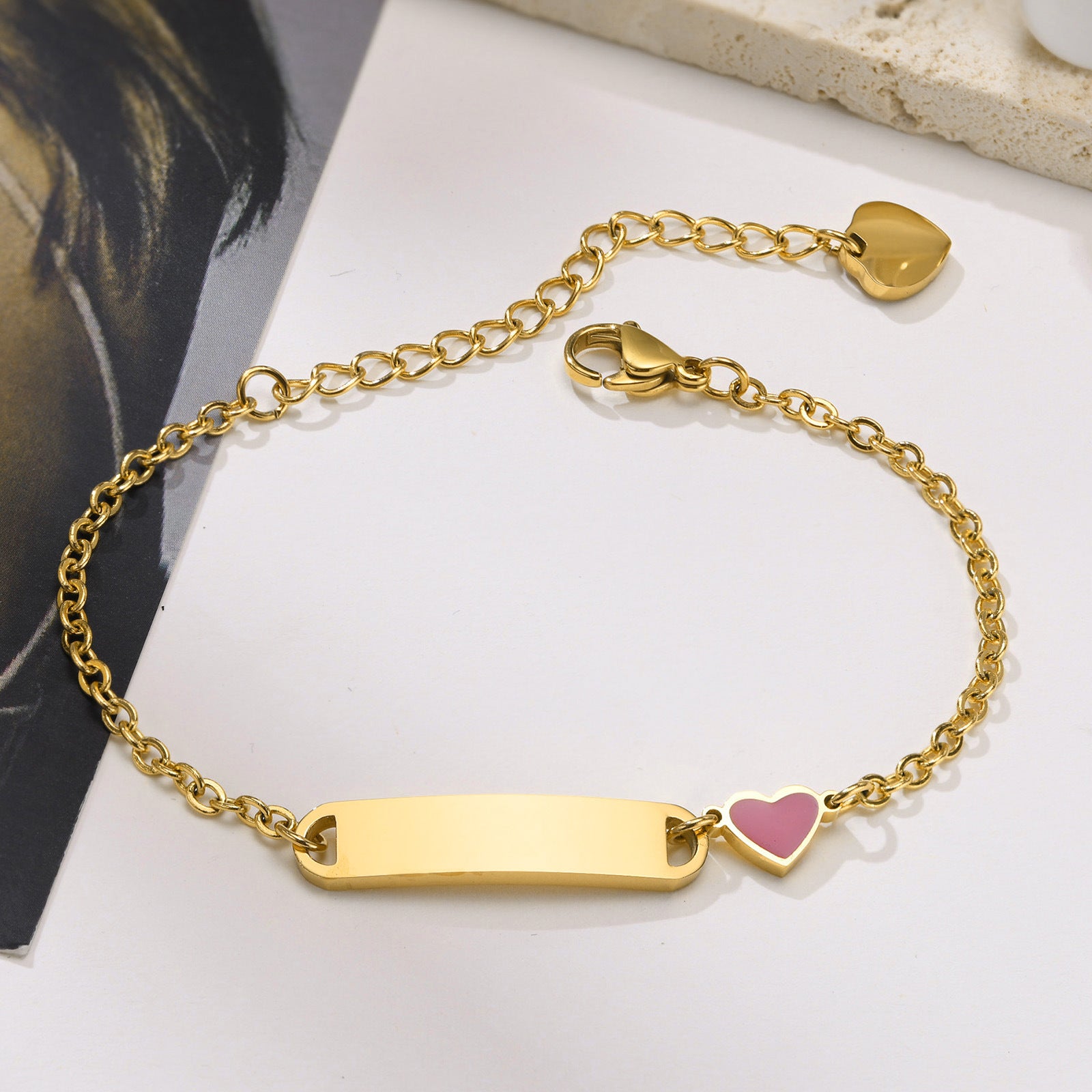 Custom Girls Kids Heart Bracelet