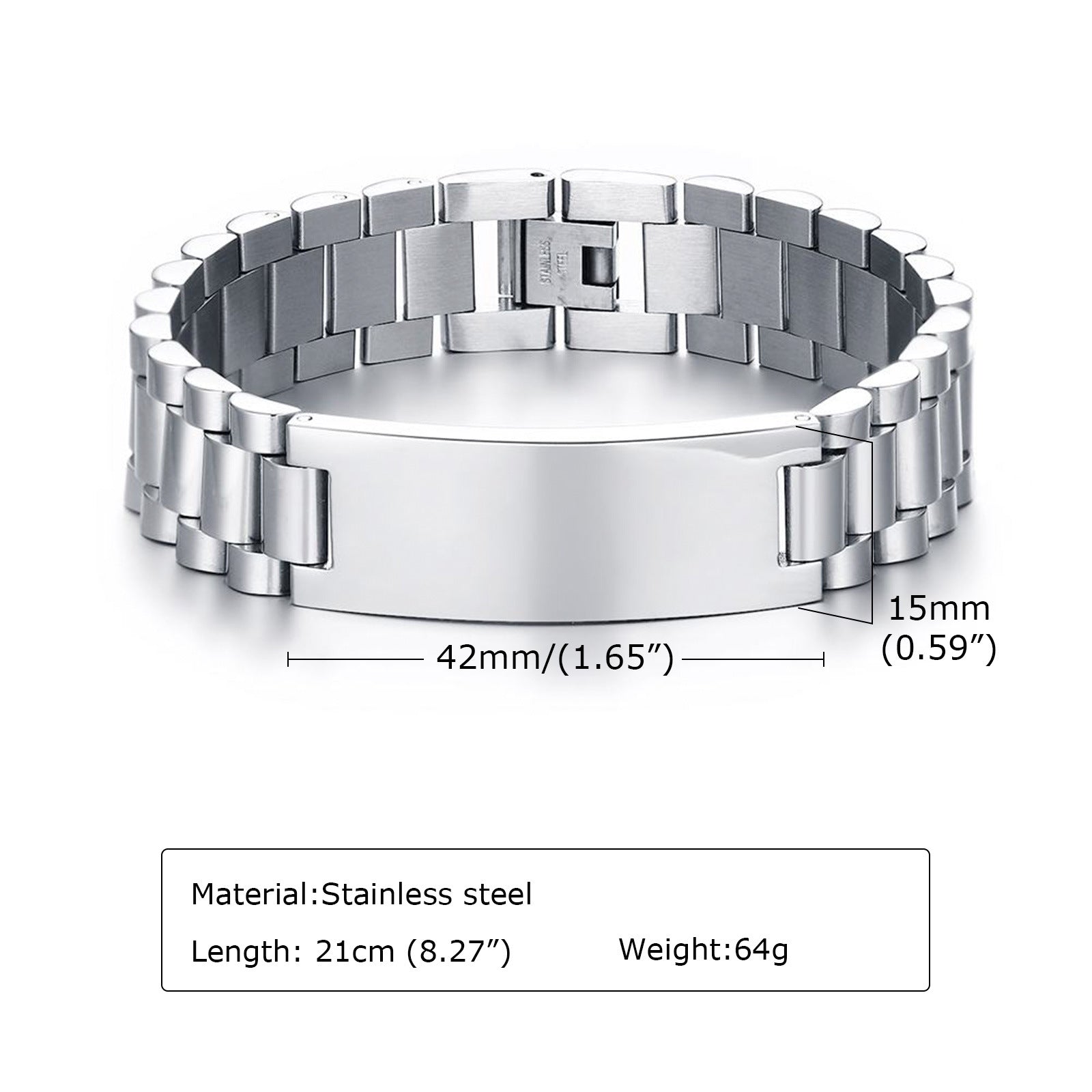 Custom Name Engraved Name Titanium Steel Bracelet for Men