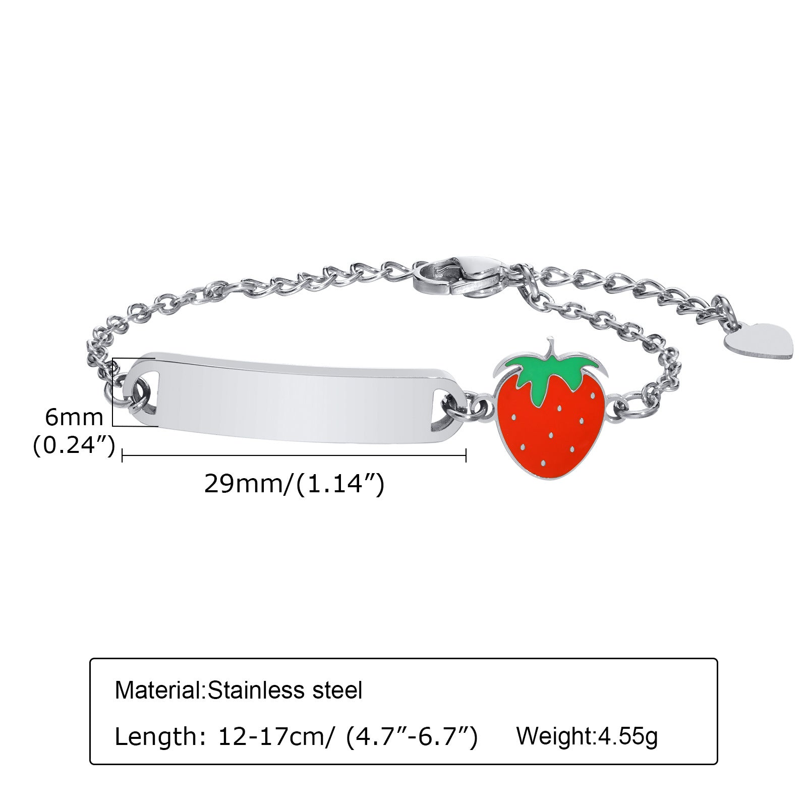 Custom Name Strawberry Girls Bracelet