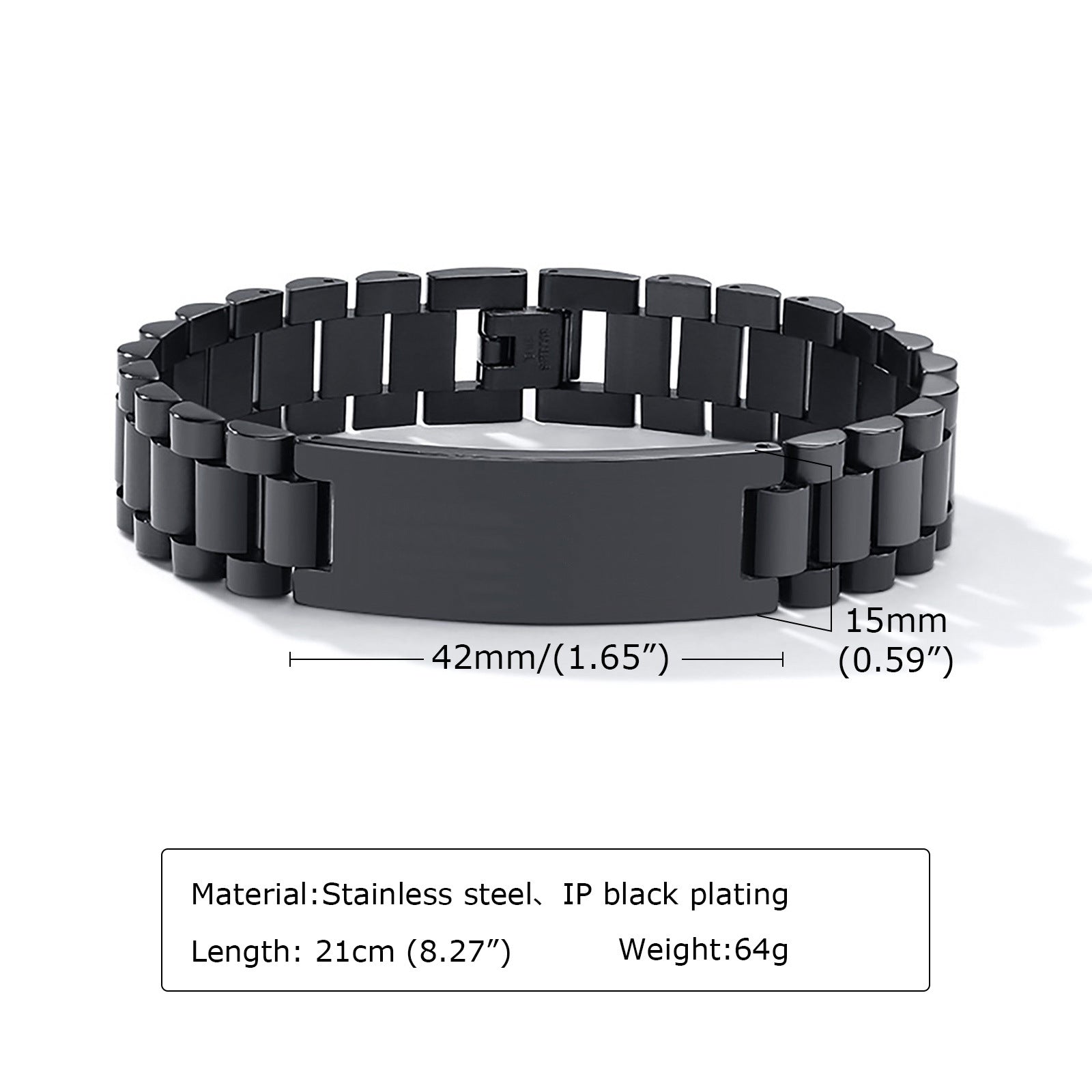 Custom Name Engraved Name Titanium Steel Bracelet for Men