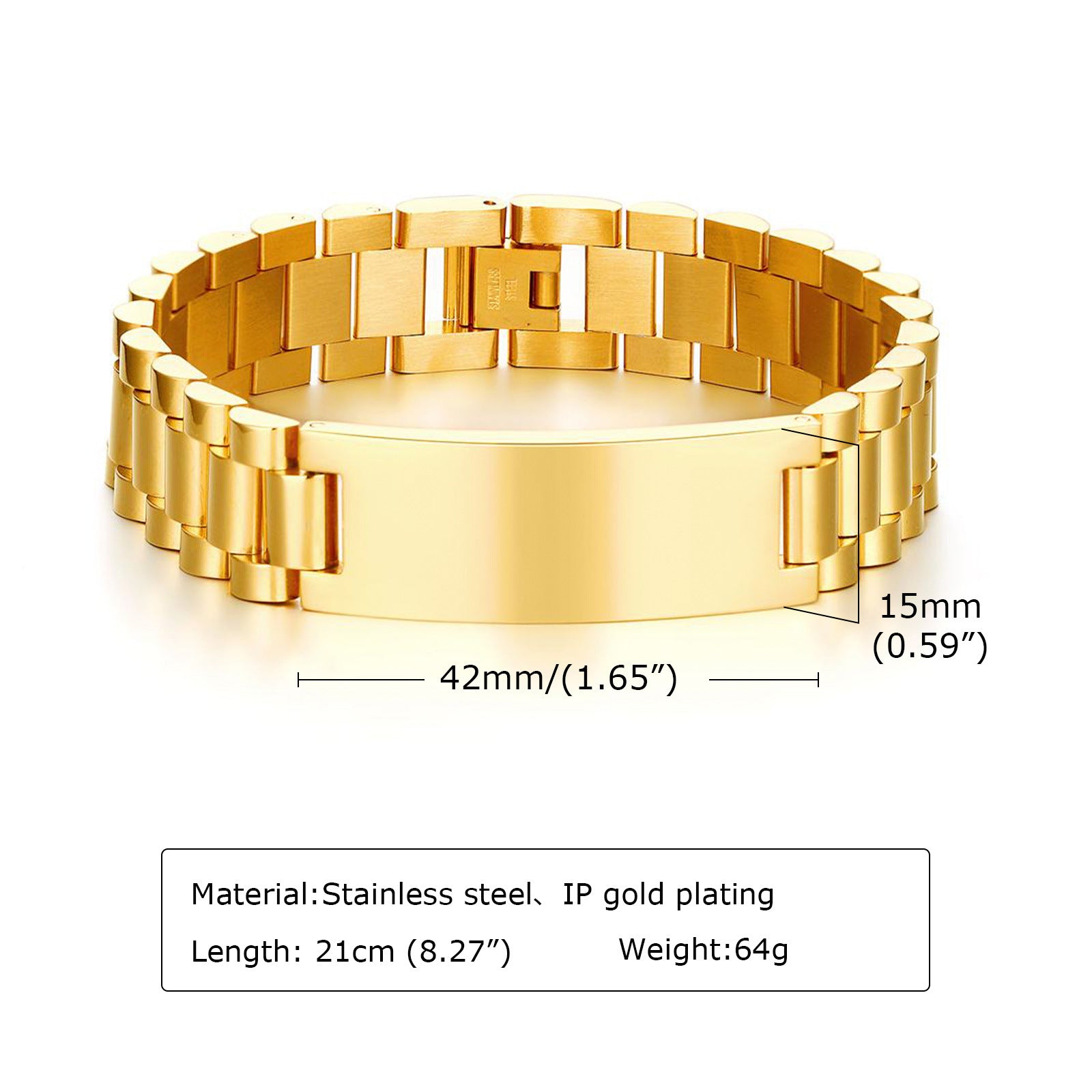 Custom Name Engraved Name Titanium Steel Bracelet for Men
