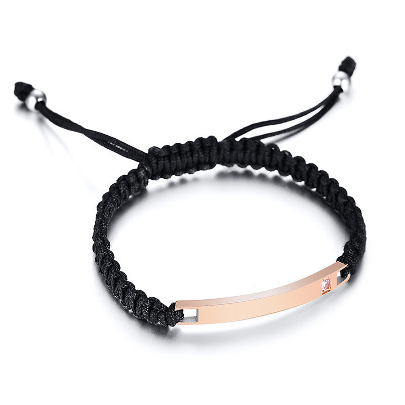 Custom Message Woven Bracelet for Couples