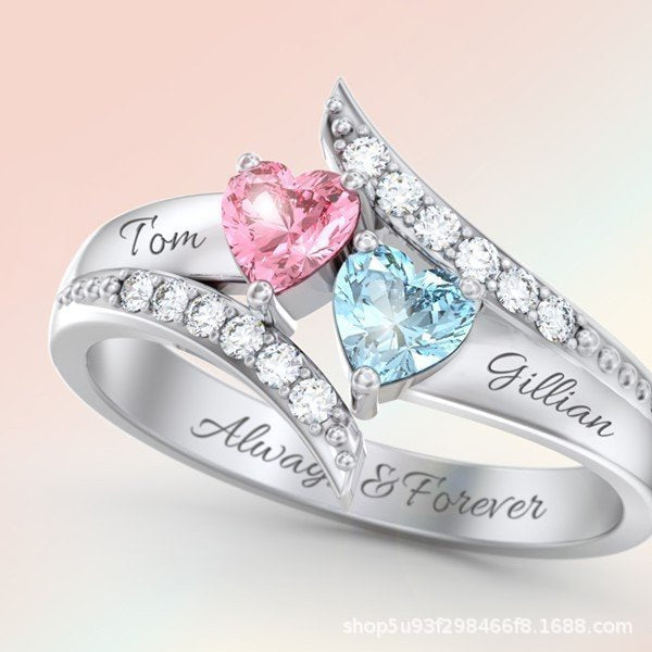 Custom Name Birthstone Rings