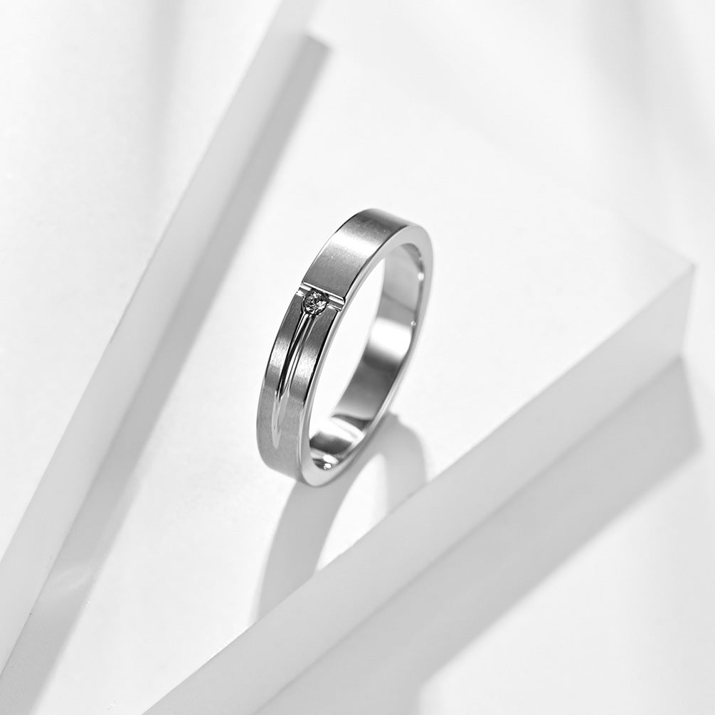 Simple Titanium Steel Couples Rings