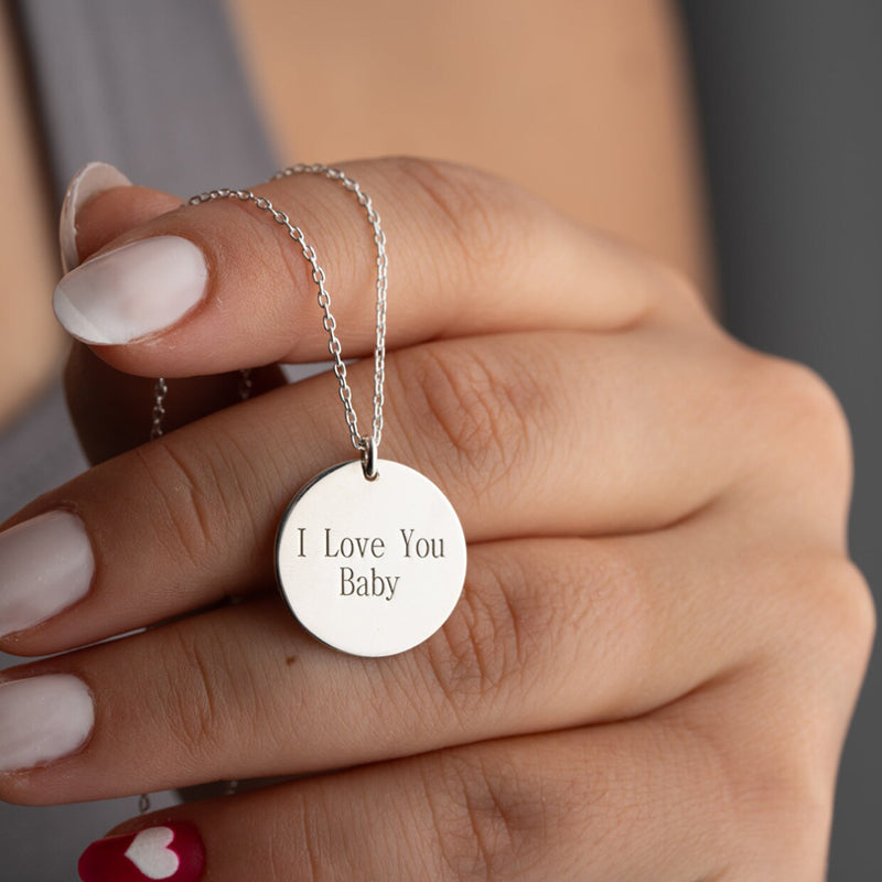 Personalized Disc Necklace Custom Gift for Women