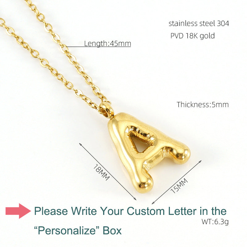 Custom Bubble Letter Necklace
